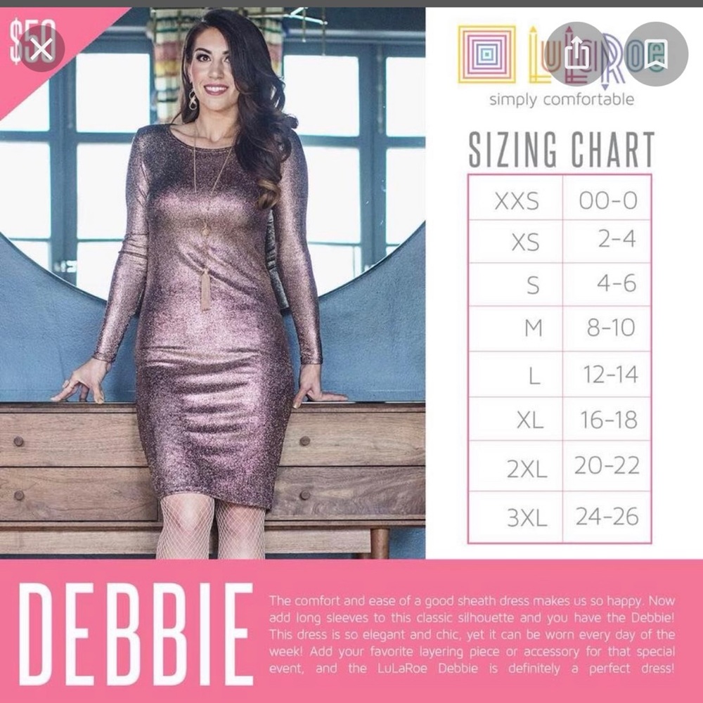 BNWT XS Debbie Bodycon dress (Lularoe) - Picture 16 of 16